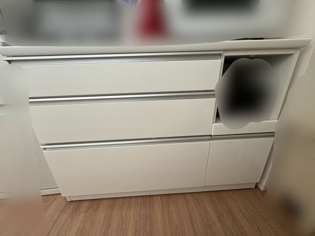 ニトリ　キッチンカウンター(レジューム 120-2SL-R WH)