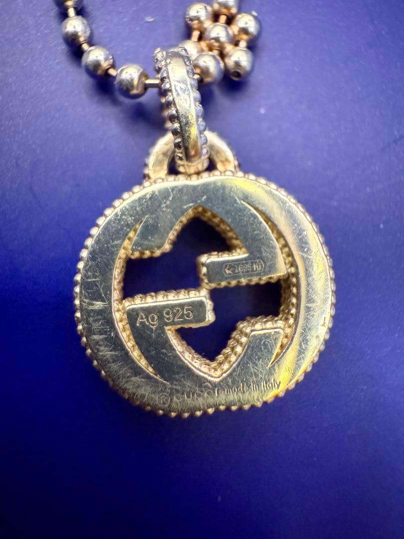 GUCCI グッチ インターロッキングG ネックレス シルバー925 フラワー