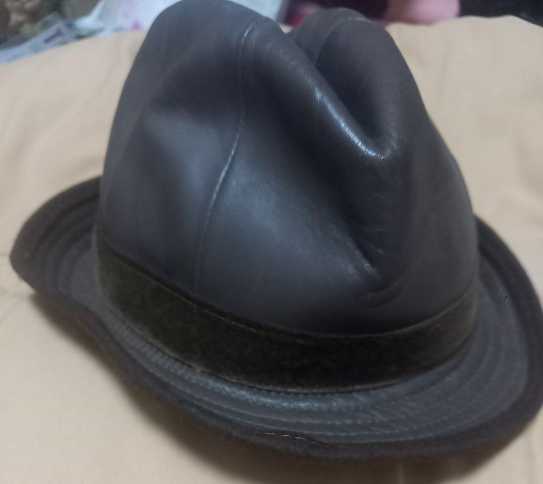 レザーハット　ヴィンテージ　Unknown　607080s フェルト