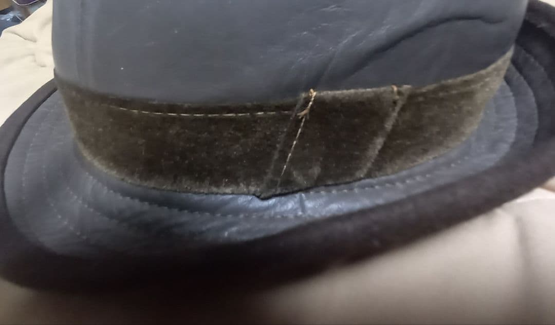 レザーハット　ヴィンテージ　Unknown　607080s フェルト