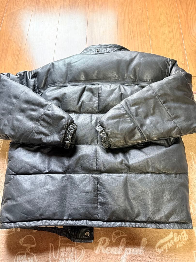 Harley Davidson ブラック ダウンジャケット　レザーダウン