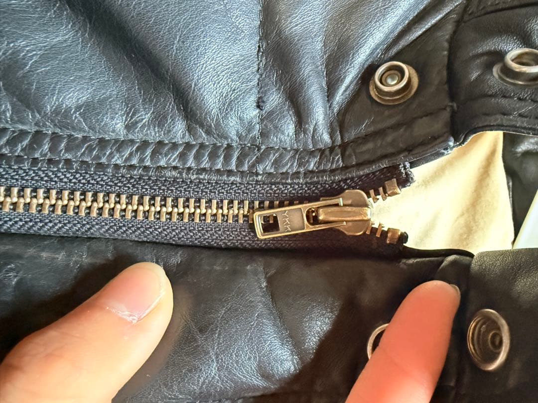 Harley Davidson ブラック ダウンジャケット　レザーダウン