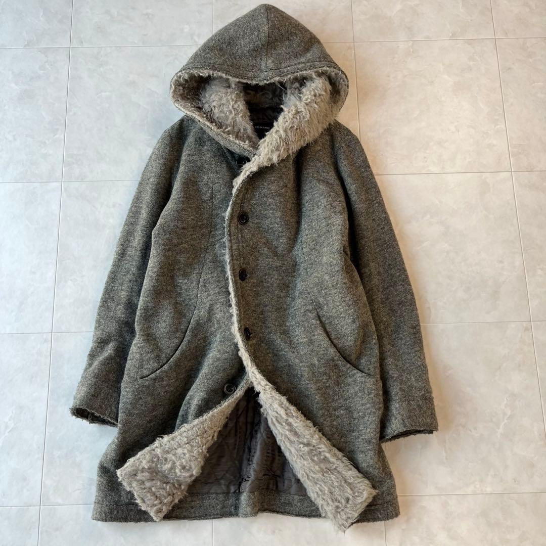 pas de calais 美品 ウールフードコート グレー 38