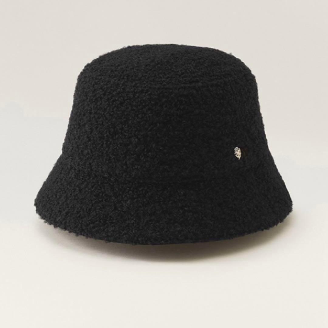 黒 ボア バケットハット レディース
