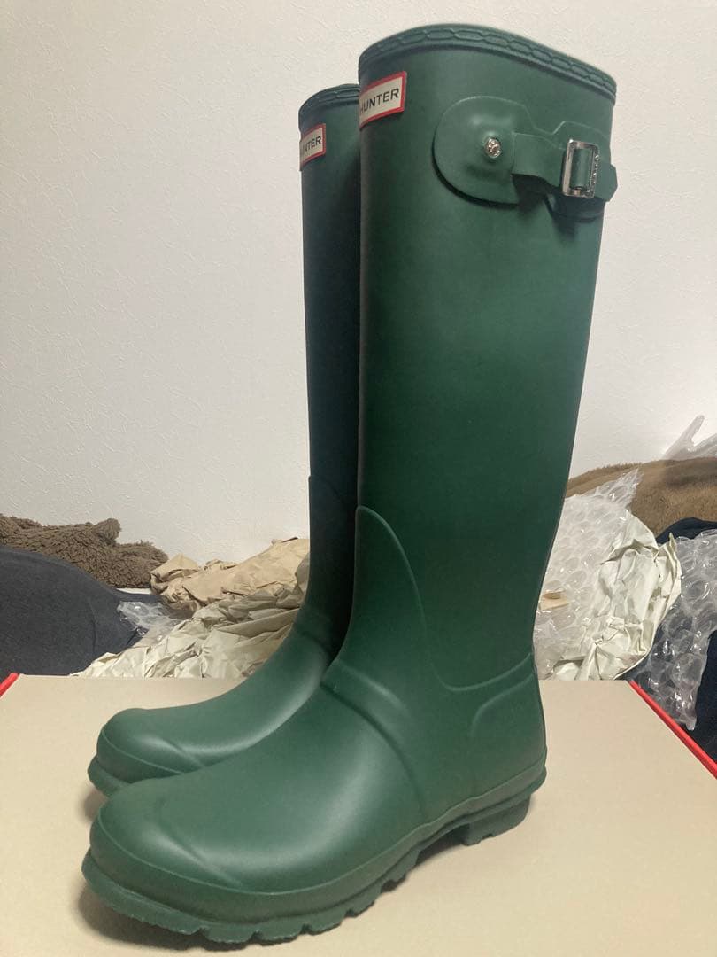 【新品】HUNTER ハンター 長靴 レインブーツ ロングブーツ グリーン 緑