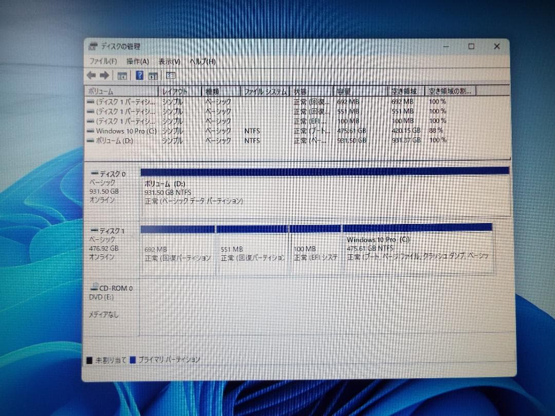 Windowsデスクトップ ESPRIMO D588/TX i7-8700 32G SSD512G+HDD1