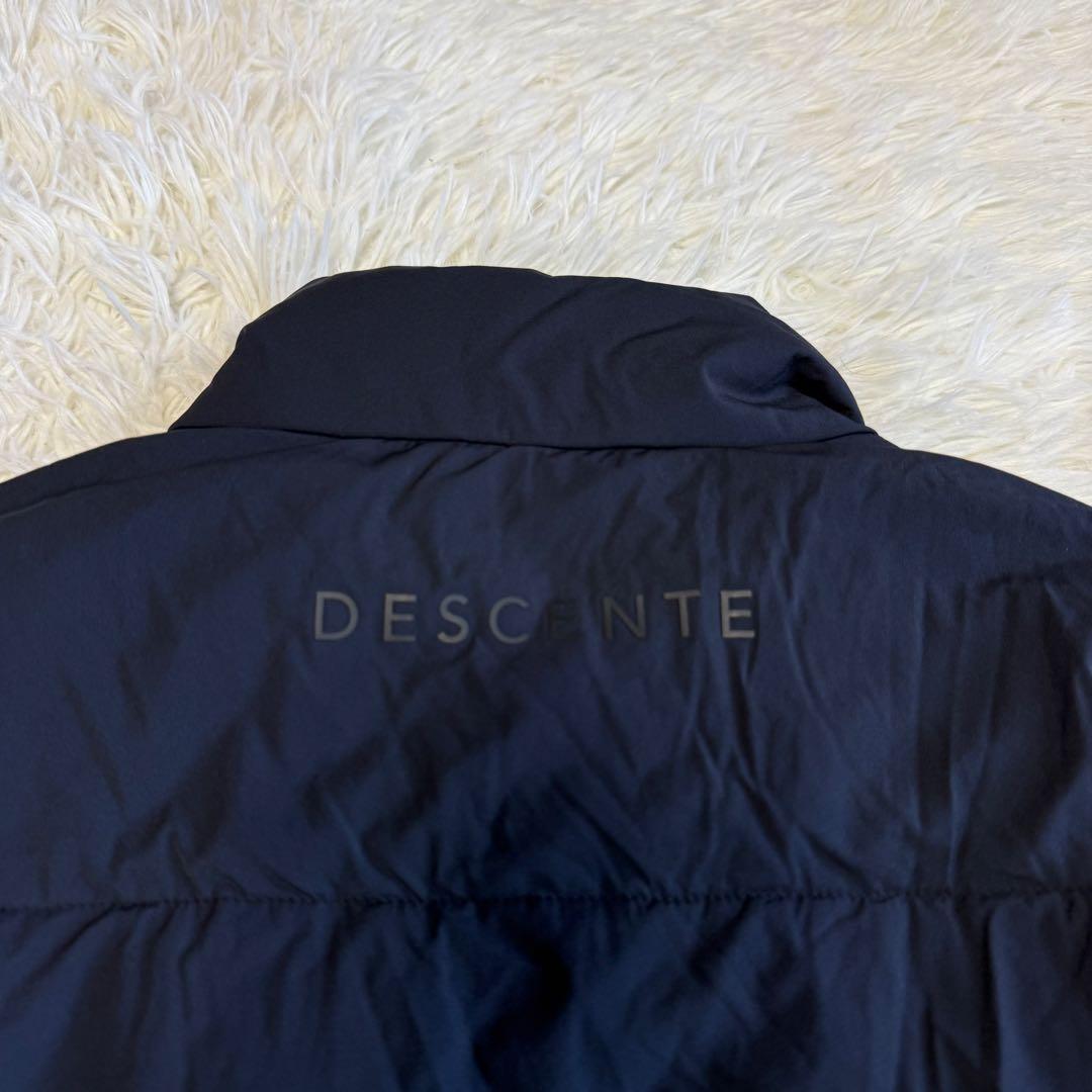 【デサントゴルフ】美品♡中綿ジャケット キルティング ジップロゴ ネイビー M