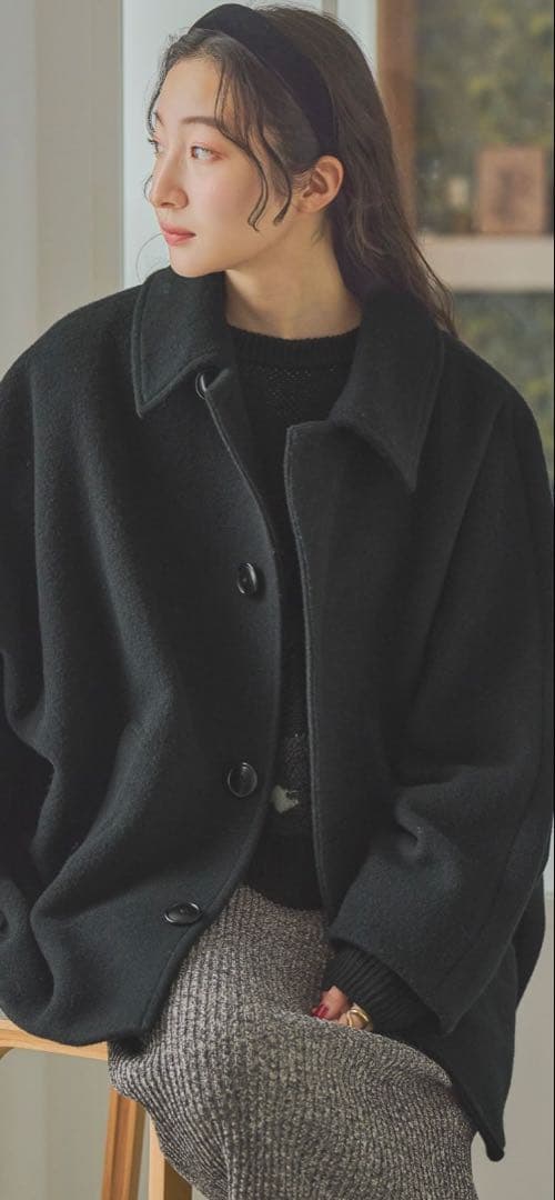 最終出品！niko and … ライトモッサドルマンジャケットコート ブラック