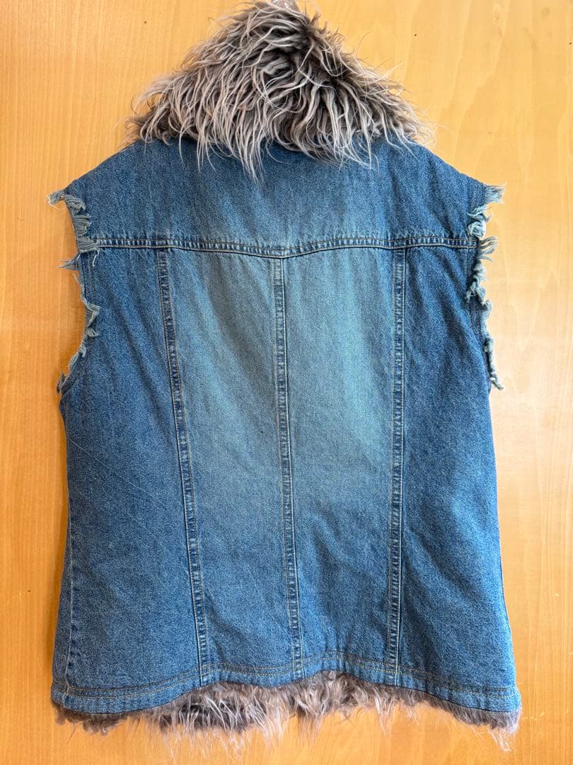 litmus ヴィンテージ ファー付きデニムジャケット ベスト セレクト 古着