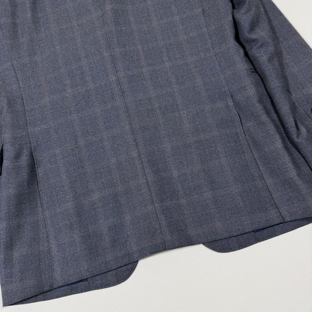【美品】 SUIT SELECT ゼニア生地 スーツ チェック柄 グレー Y5