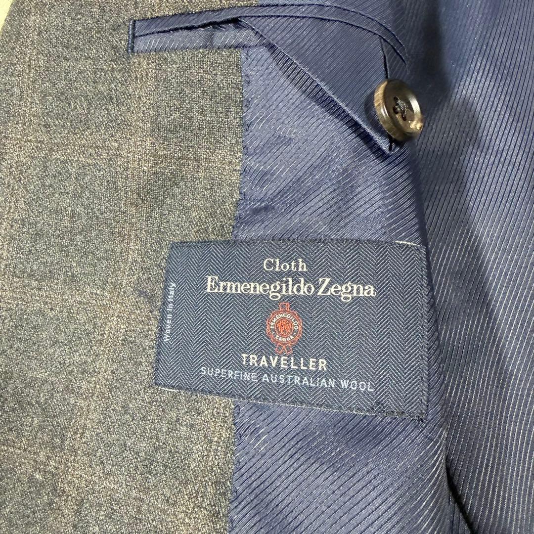 【美品】 SUIT SELECT ゼニア生地 スーツ チェック柄 グレー Y5