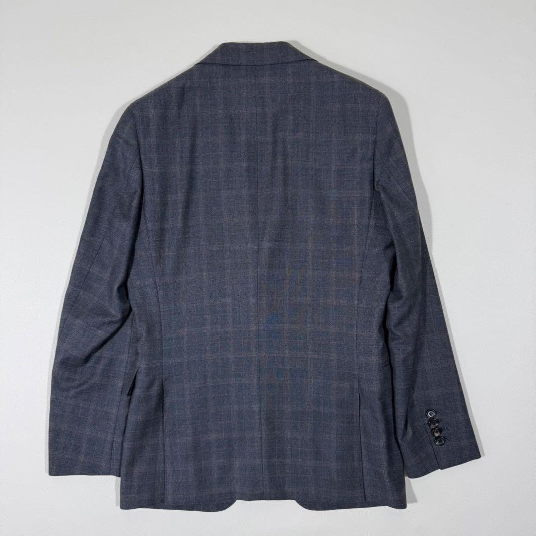 【美品】 SUIT SELECT ゼニア生地 スーツ チェック柄 グレー Y5