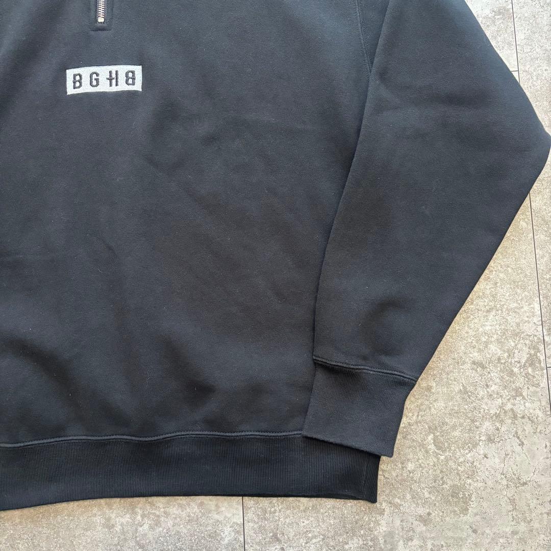 【美品】BAGARCH バガーチ　ブラック　ハーフジップ　トレーナー　裏起毛