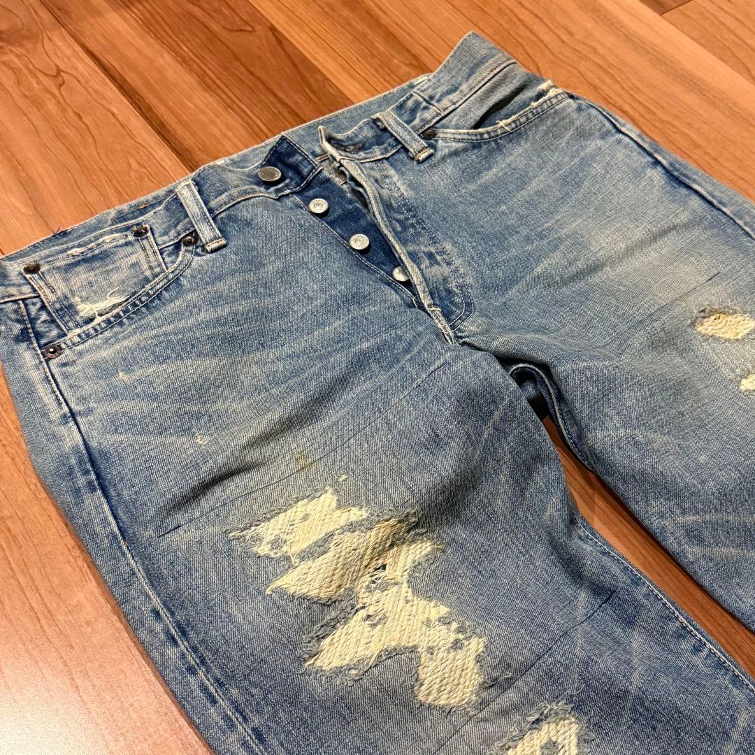 BOROデザインLEVI‘S 501XX 1966 W34鬼ヒゲ！ハチノス