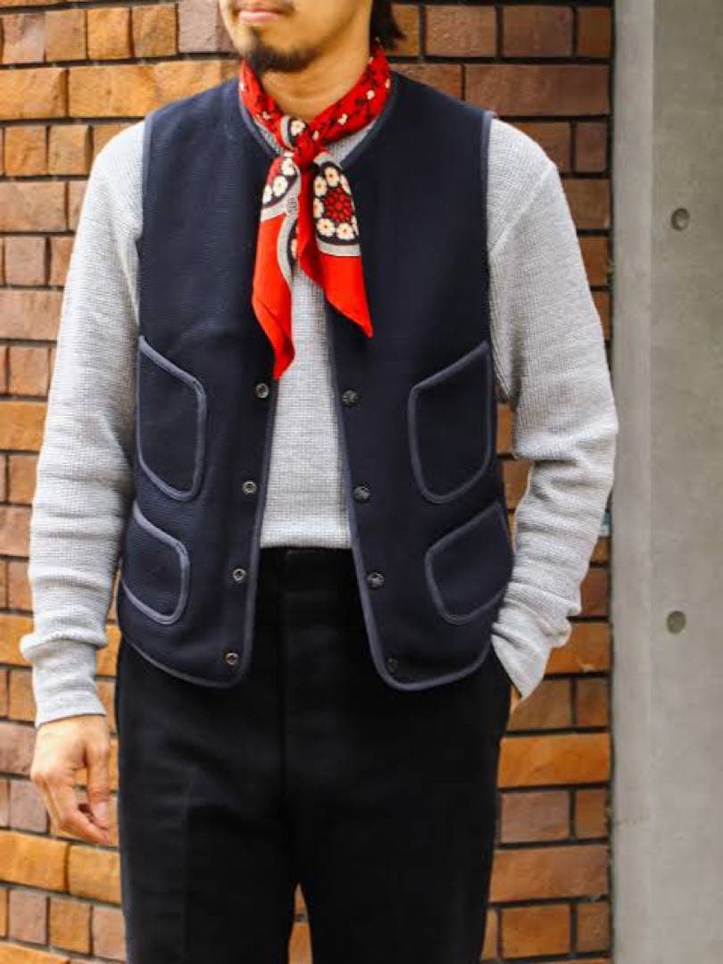 【美品/サイズ44】ANATOMICA ビーチクロスベスト NAVY