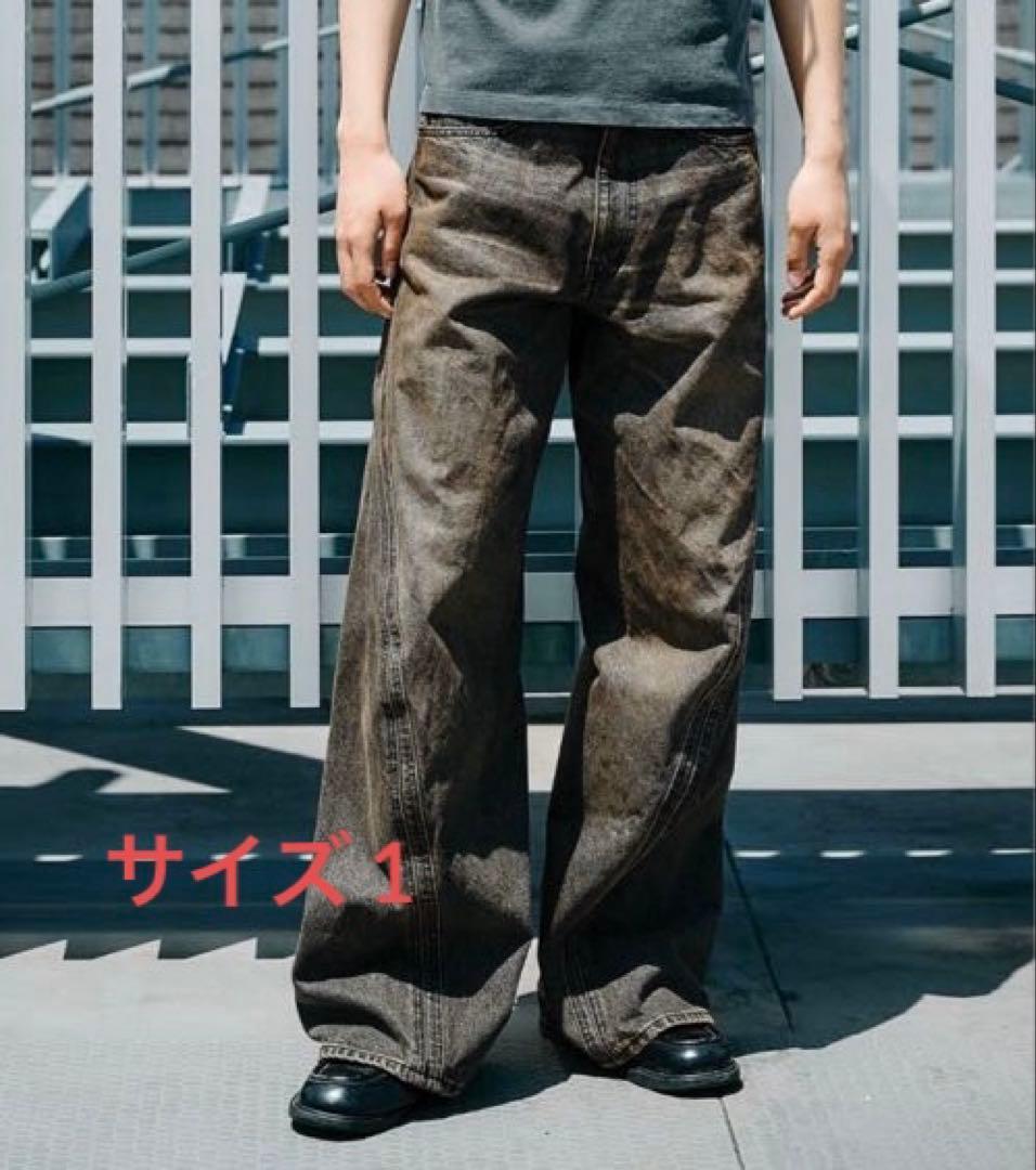 パンツ NYRFRGT 3D Twisted Wide Leg Jeans