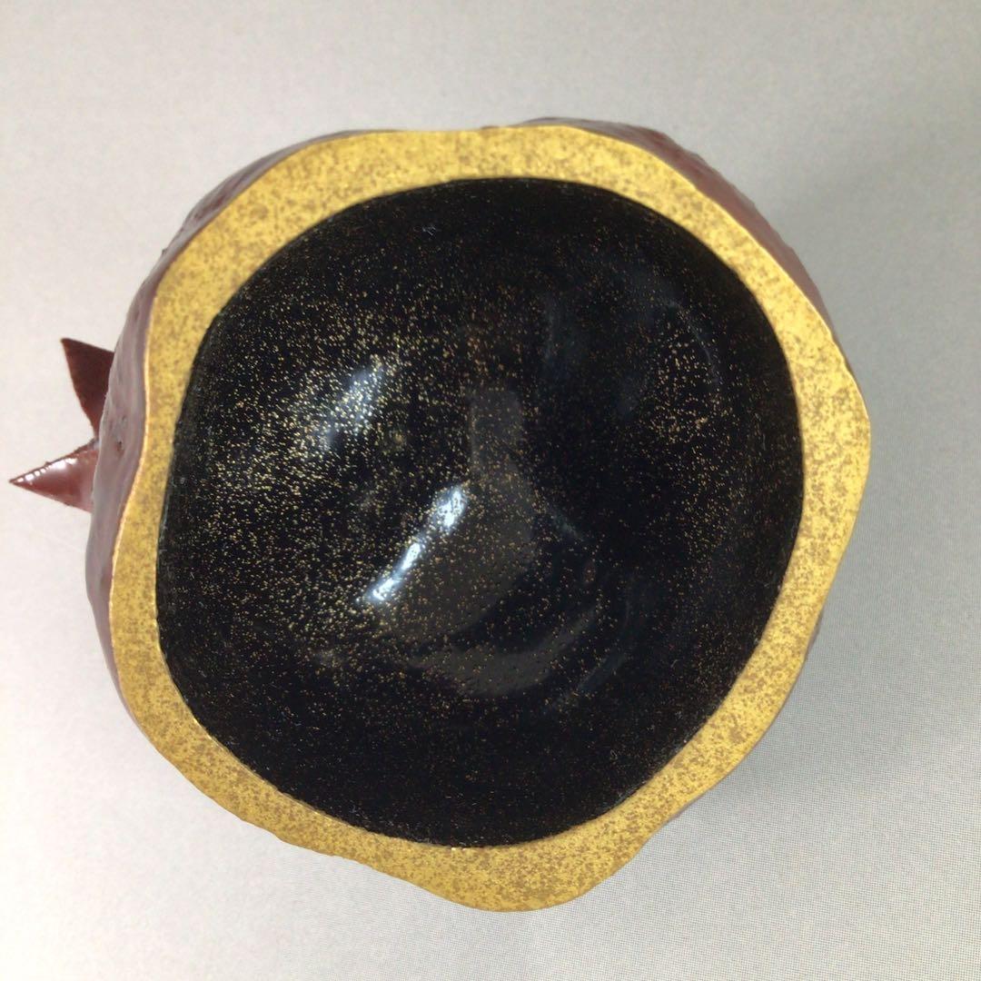 Ｒ８６２　香合　『輪島塗』『池上昭一作』『石榴(ザクロ)香合』　共箱　茶道具