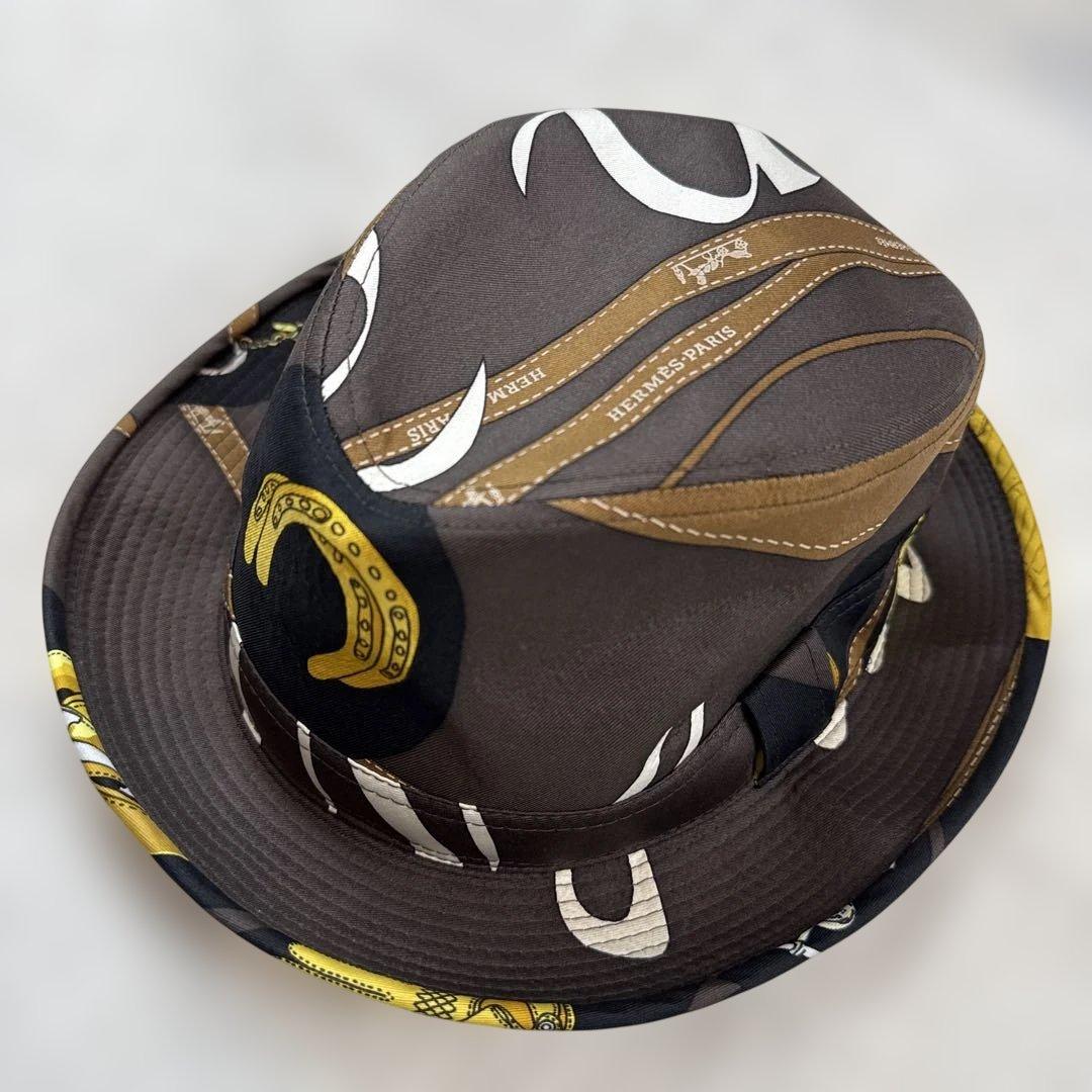 HERMESエルメス　シルク100%バケットハット 57cm 国内正規品　極美品