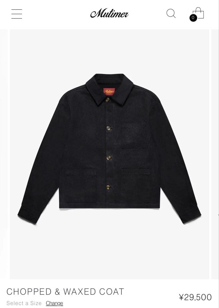 Mutimer ジャケットCHOPPED & WAXED COAT 　年末セール
