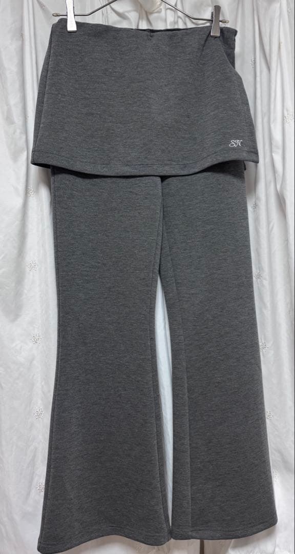 smyeon レイヤードフレアパンツ グレー M