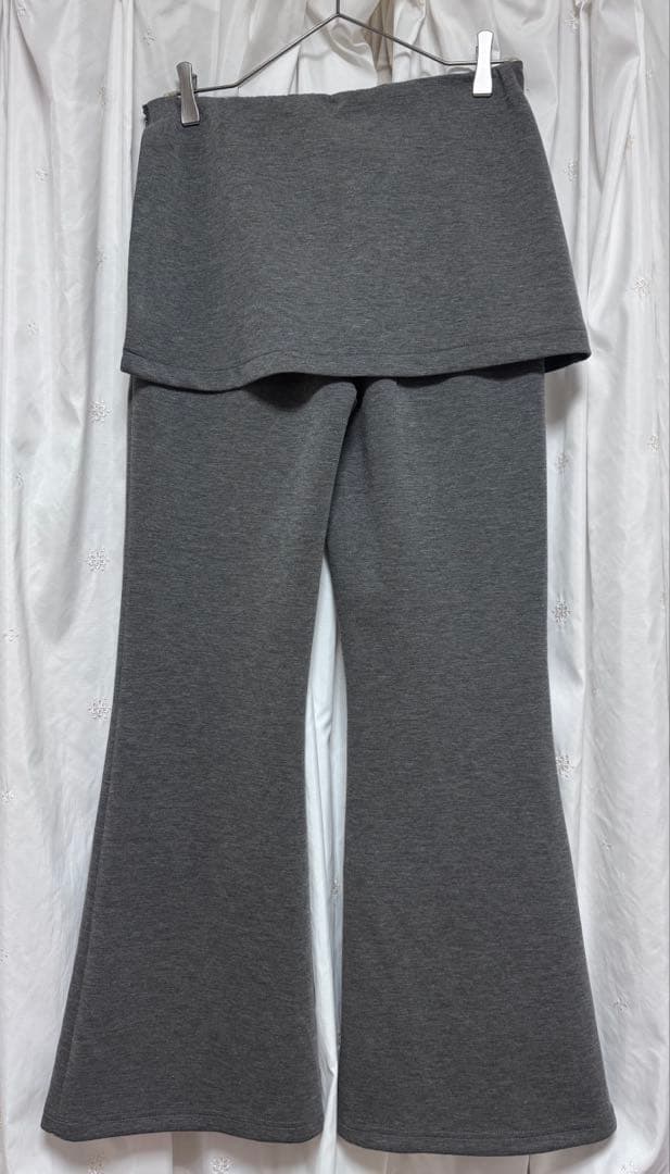 smyeon レイヤードフレアパンツ グレー M
