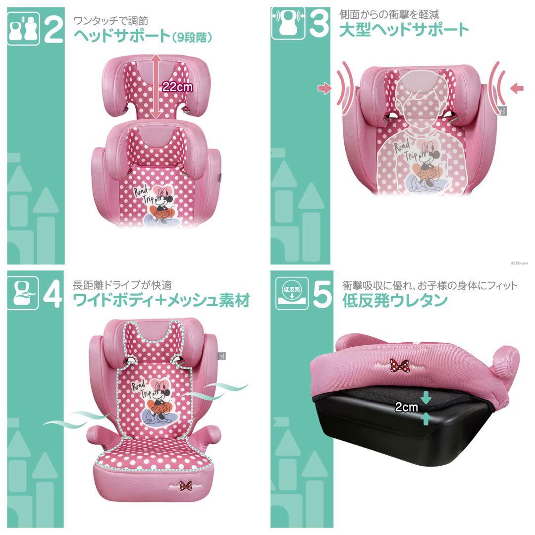 【期間限定割引】美品 ディズニー ハイバックジュニアシート ミニーマウスデザイン