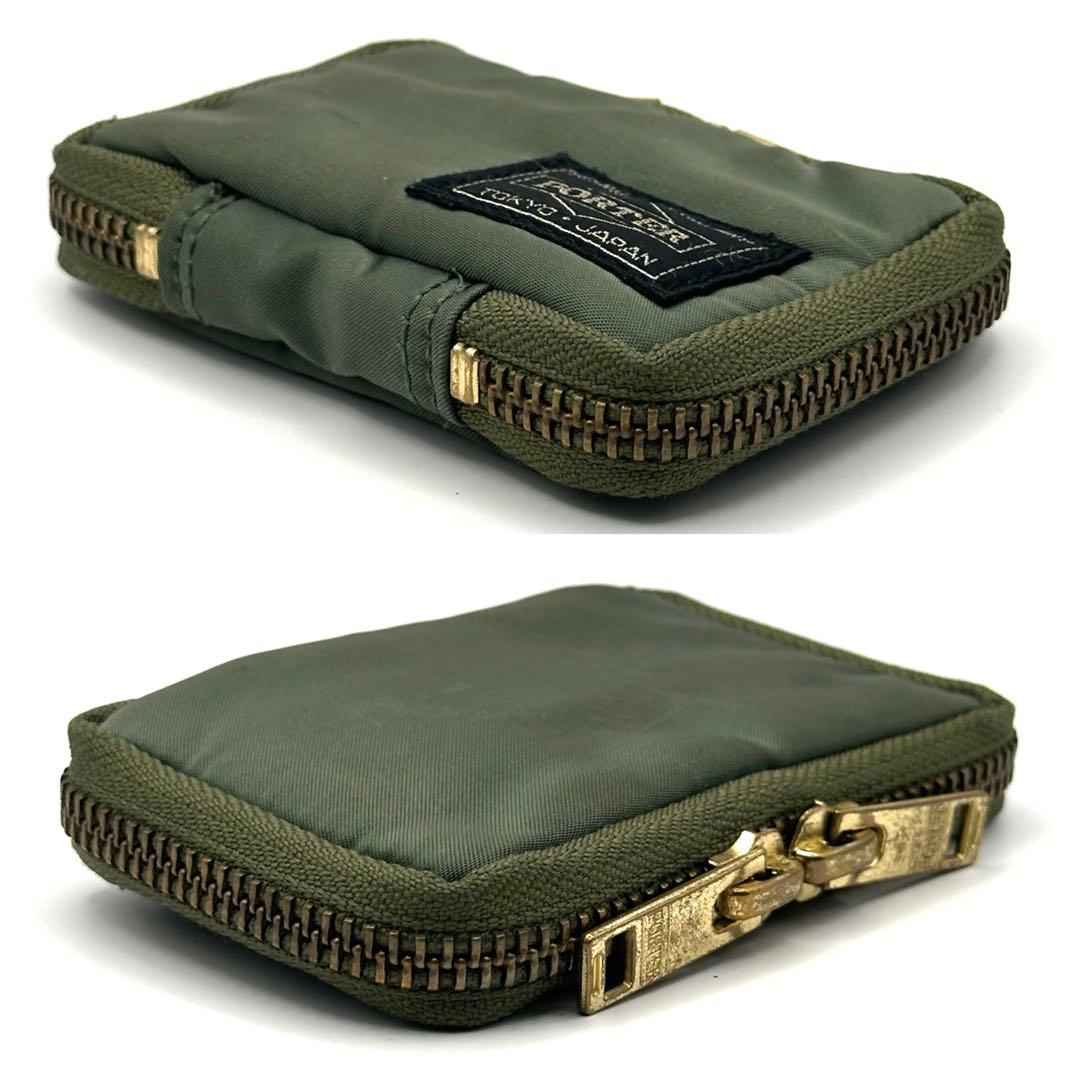 【良品】PORTER ポーター タンカー 6連 キーケース ラウンドジップ 緑