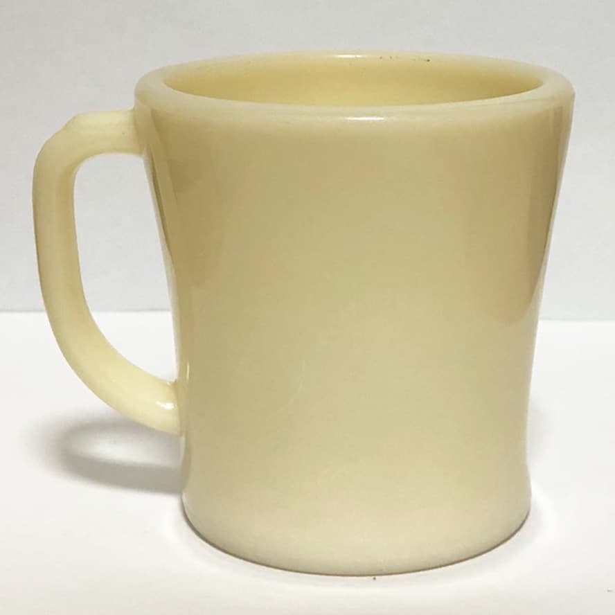 【GLASSロゴ】D ハンドル マグ アイボリー フラットボトム１点　＃004