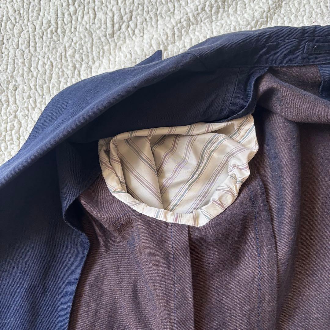 LARDINI ラルディーニ リネンコットン ダブル 紺ブレザー 金ボタン