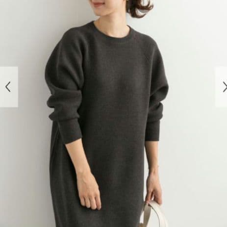 今季新品【アーバンリサーチドアーズ】スウェットライクニットワンピース　チャコール