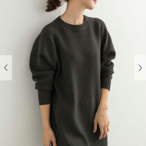 今季新品【アーバンリサーチドアーズ】スウェットライクニットワンピース　チャコール