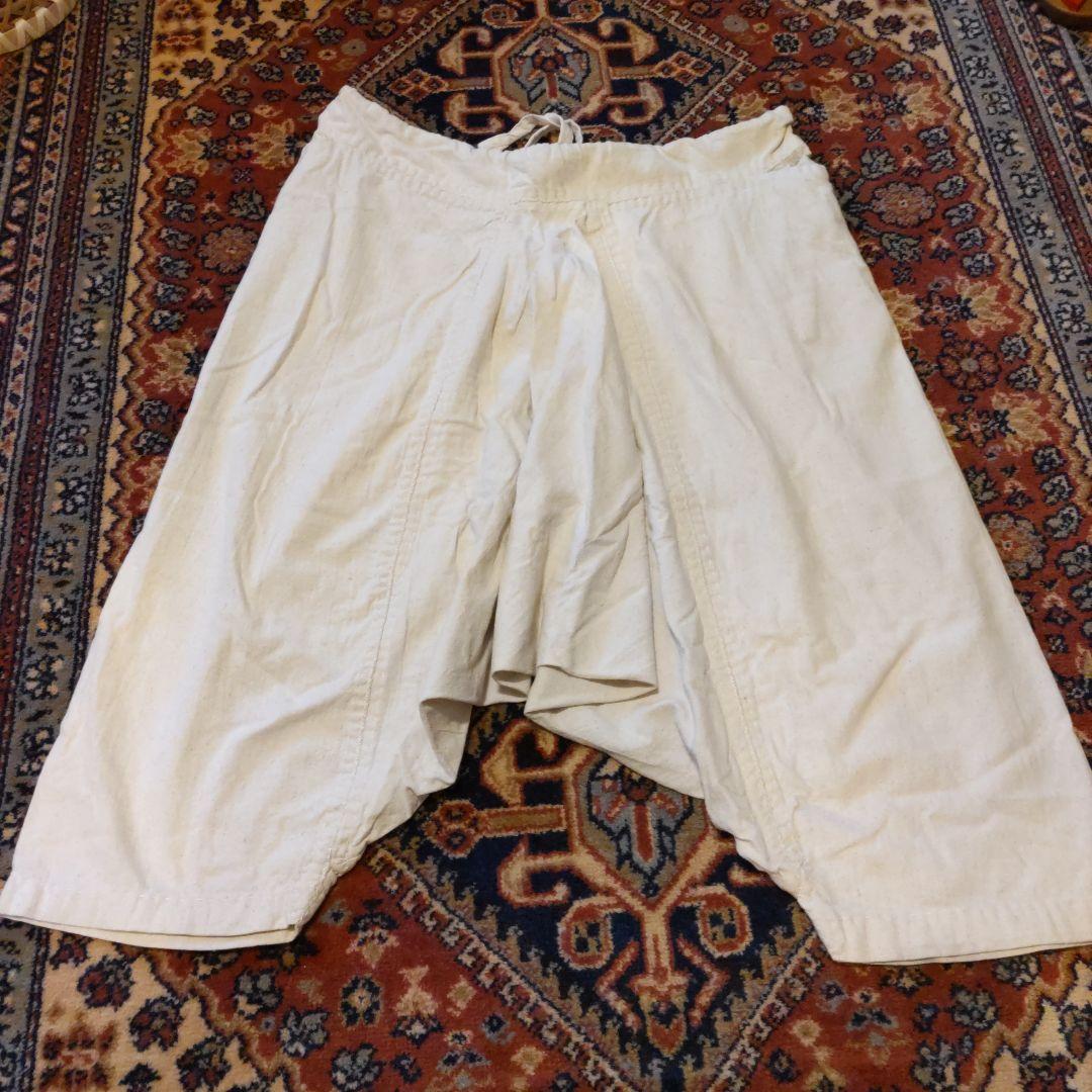 えみおわす　手縫　リスパンツSサイズ　生成　クリーム色 コットン サルエルパンツ