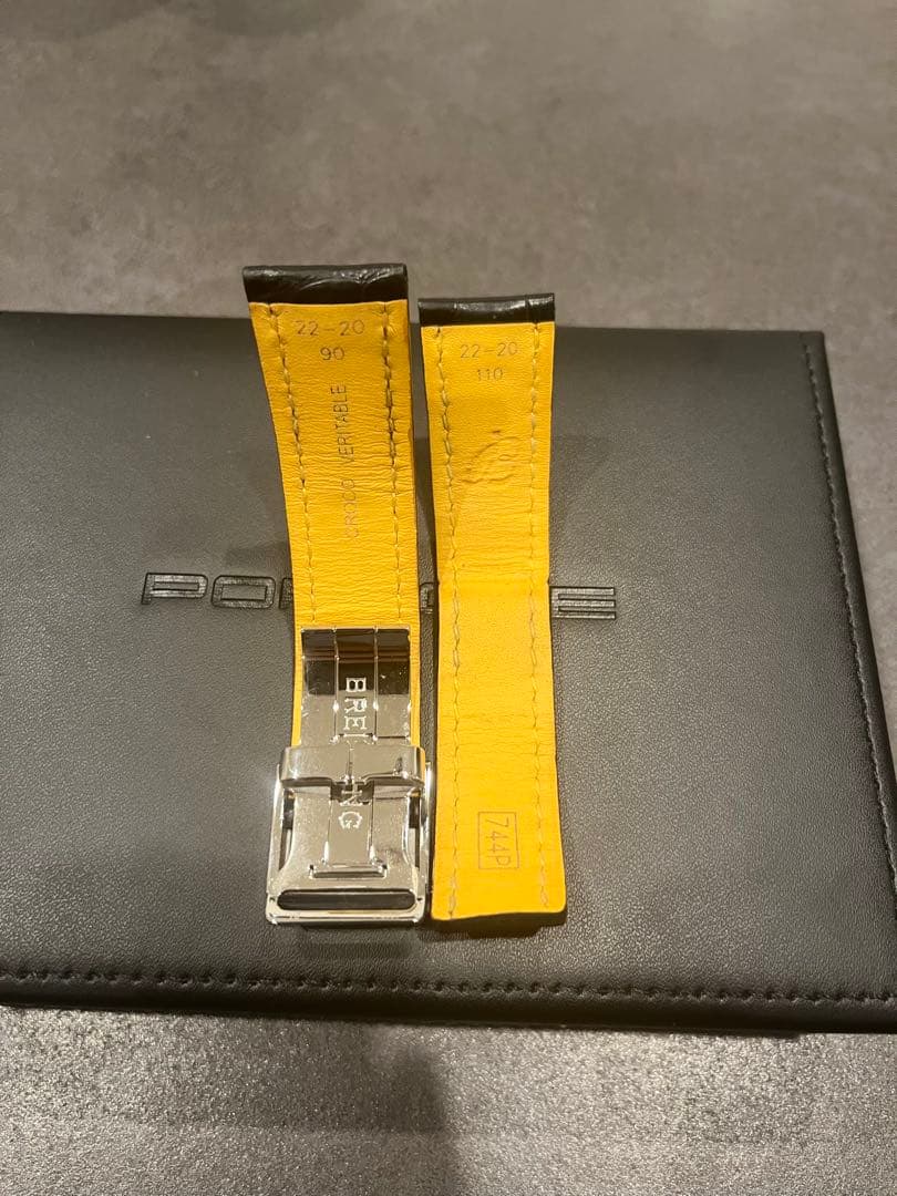 ブライトリング　純正レザーベルト　純正Dバックル22-20