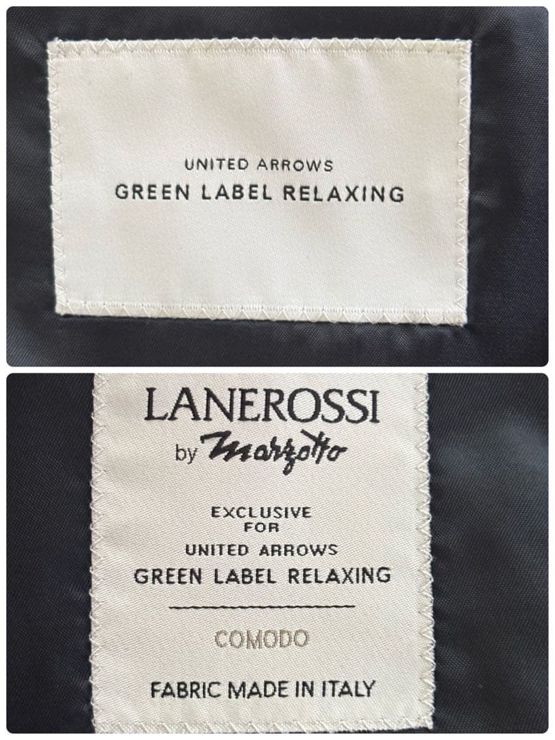 未使用タグ付✨グリーンレーベルリラクシング　スーツ　セットアップ　紺　チェック