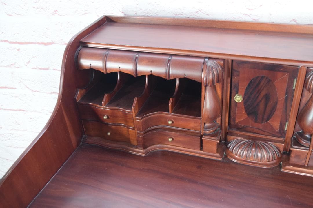 イギリス製 ライティングデスク 高級マホガニー材 チッペンデール