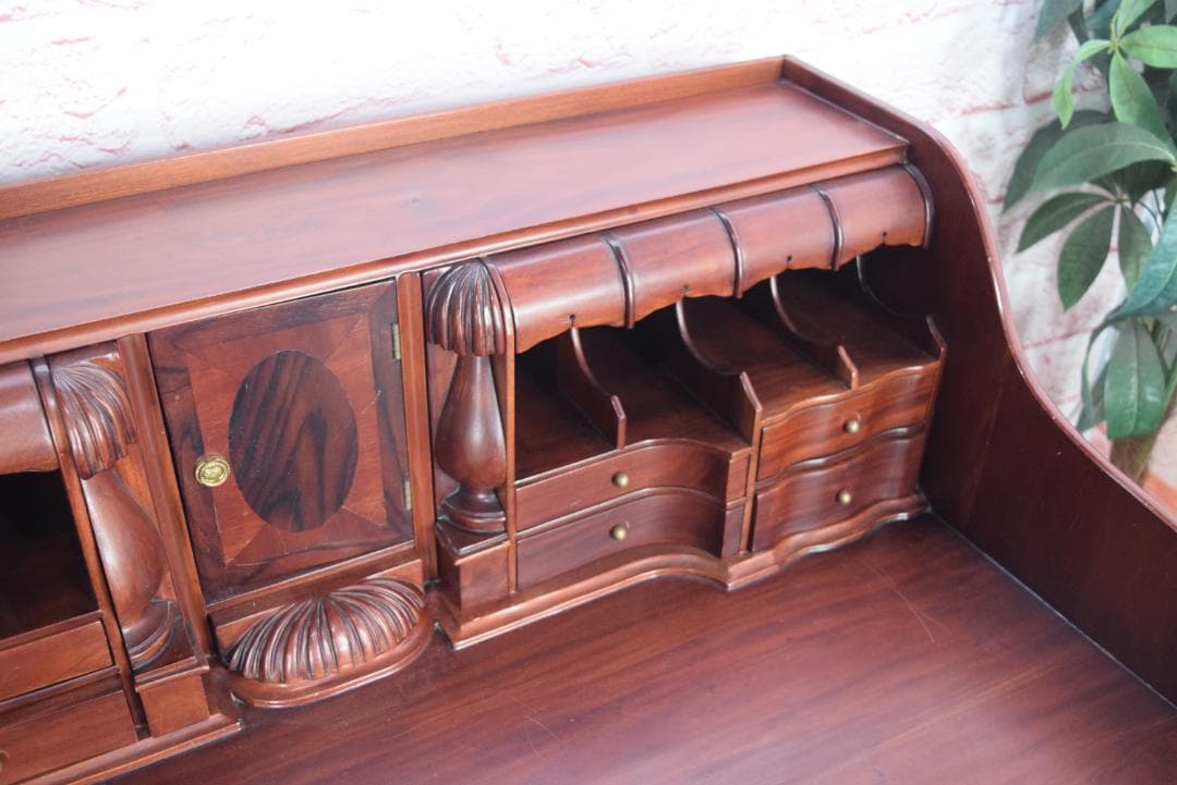 イギリス製 ライティングデスク 高級マホガニー材 チッペンデール