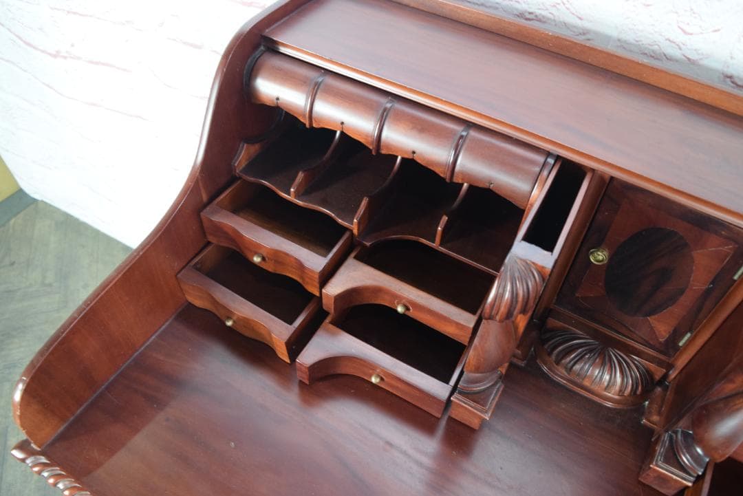 イギリス製 ライティングデスク 高級マホガニー材 チッペンデール