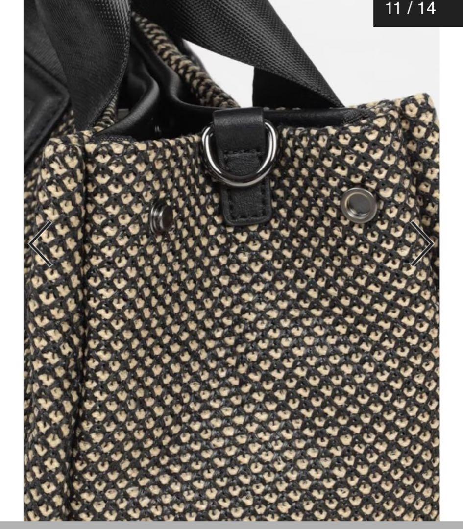 【新品】NOUER メッシュ 2WAYバッグ ベージュ/ブラック