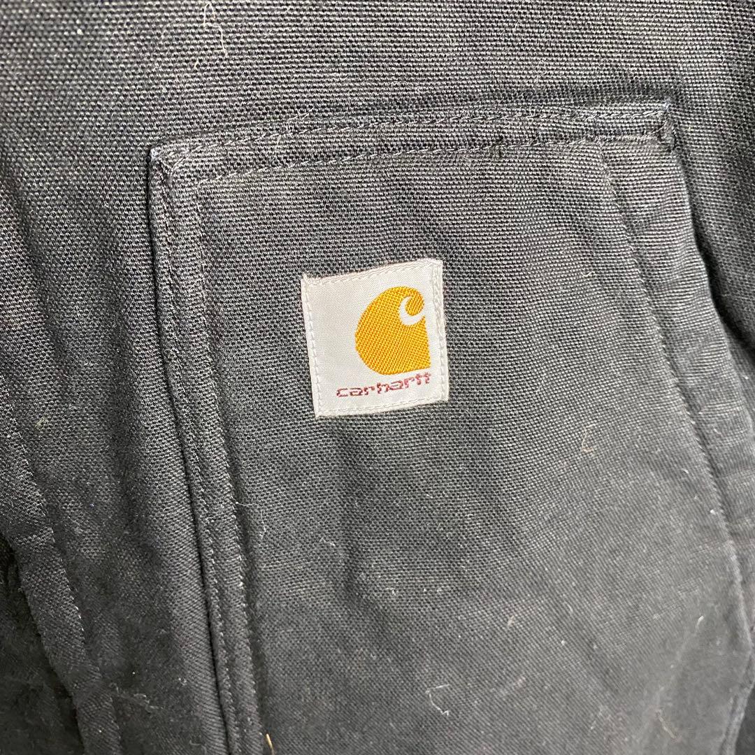 シ*ゲ様 カーハート☆ダックベスト 裏ボア ブラック 黒 ビッグシルエット 古着