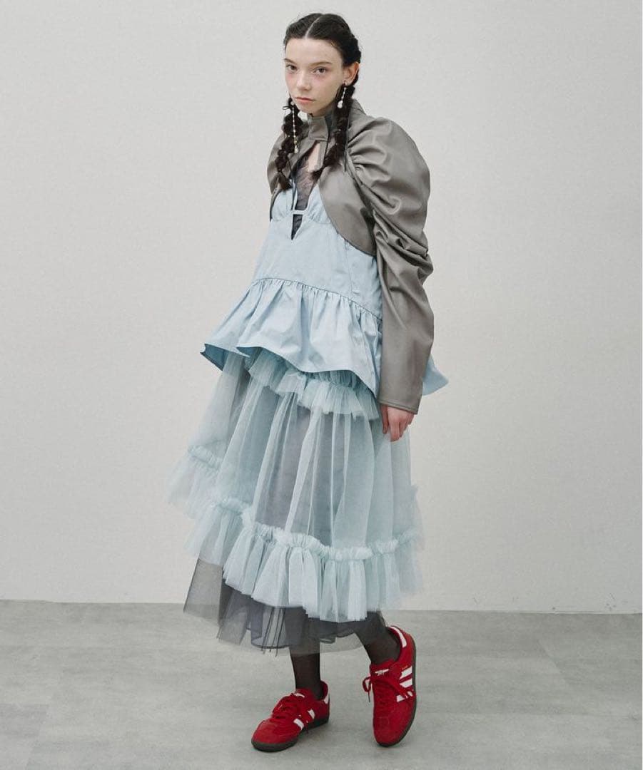 タグ付き新品 LA BELLE ETUDEボリュームギャザーフェイクレザーボレロ