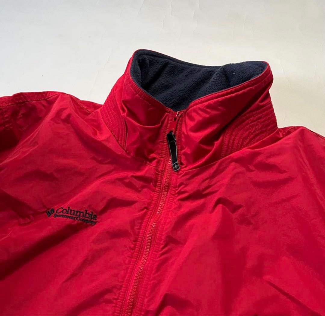 コロンビア　ウォームアップナイロンジャケット フリース XL レッド