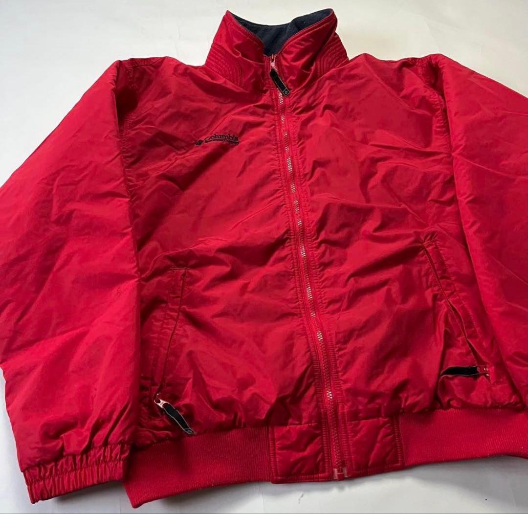 コロンビア　ウォームアップナイロンジャケット フリース XL レッド