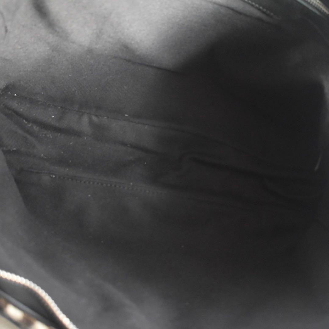 極美品フロリアンドゥニクール　腹子チェッカーフラッグ レザーブリーフ A4大容量