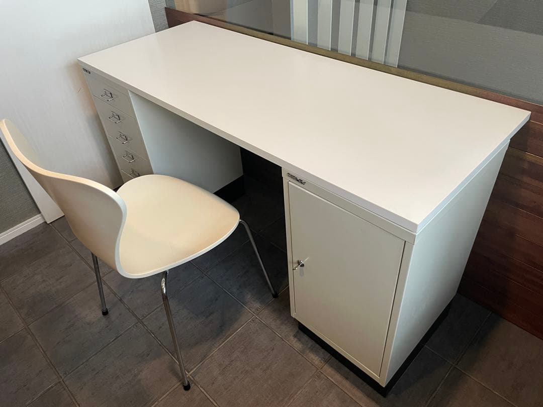 直接引取　超美品■BISLEYビスレー■デスクセット/スチールキャビネット/天板