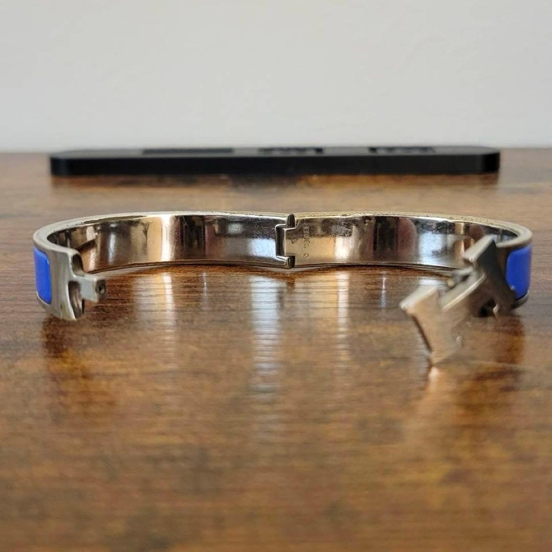 HERMES エナメル バングル　アクセサリー　ブルー　ブレスレット