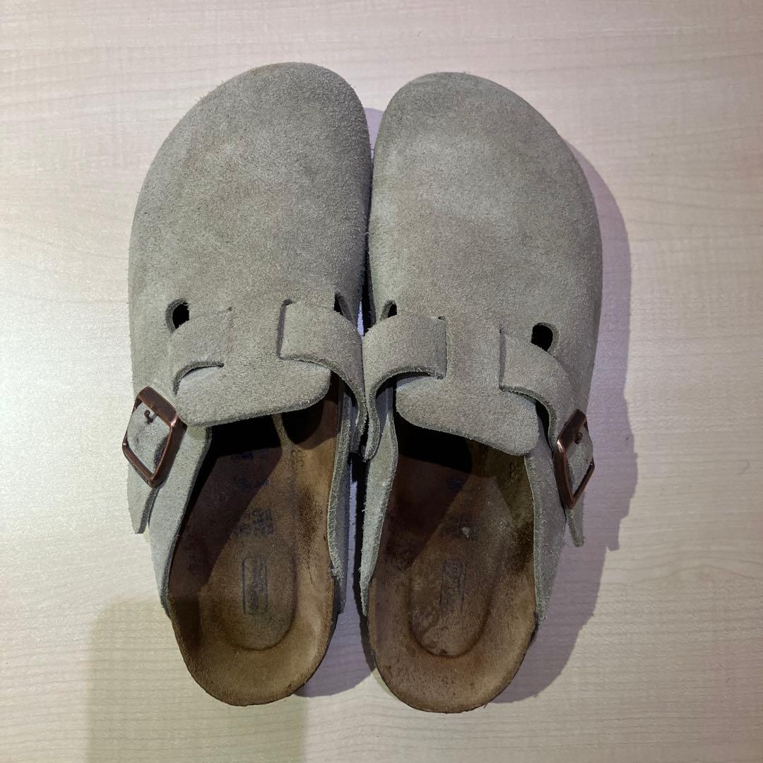 BIRKENSTOCK Boston LEVE ベージュ牛革スエード サンダル