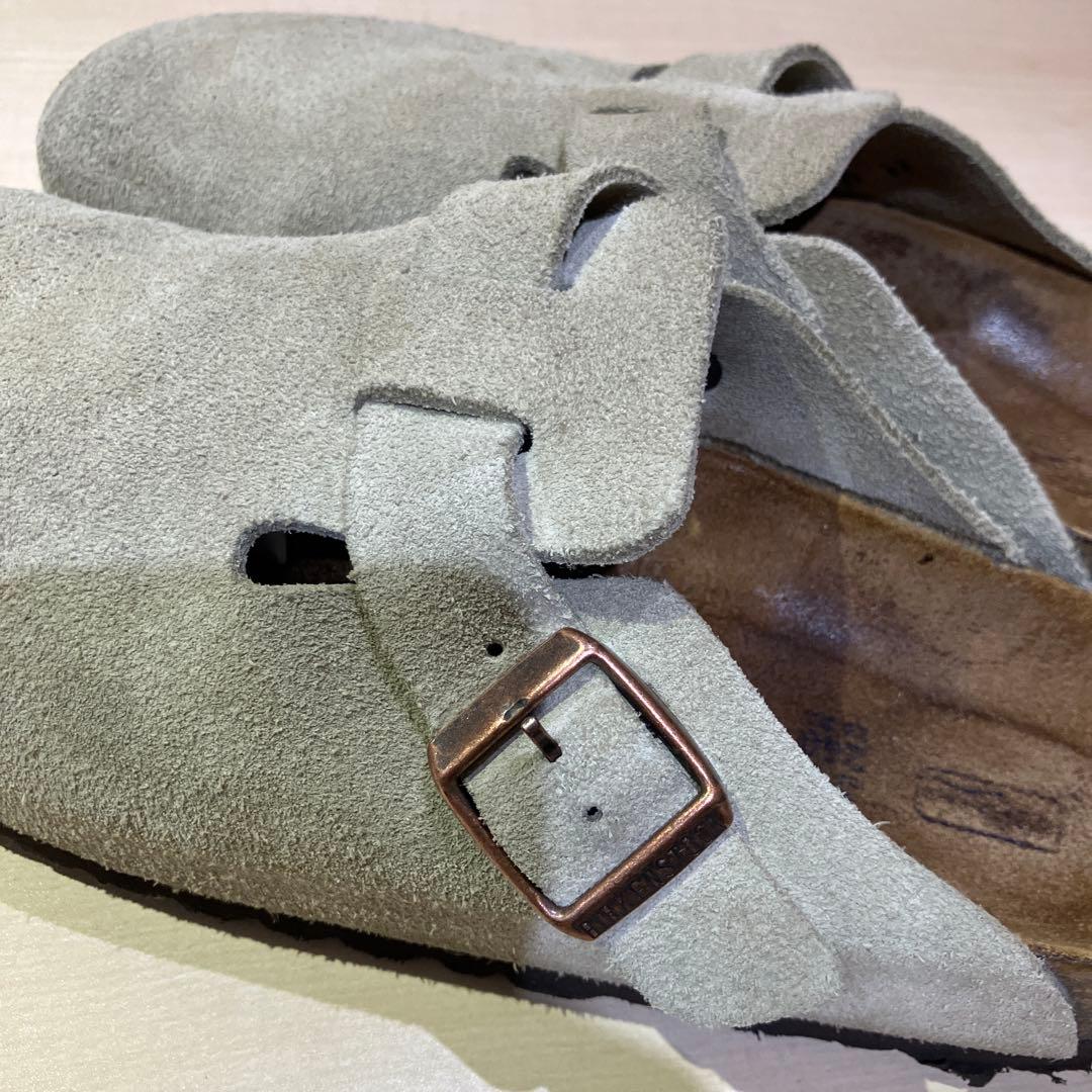 BIRKENSTOCK Boston LEVE ベージュ牛革スエード サンダル