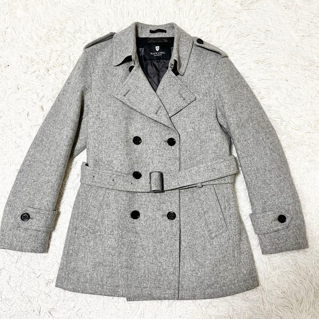 ✨美品✨ブラックレーベルクレストブリッジ　Ｐコート　ダブル　キルティング M