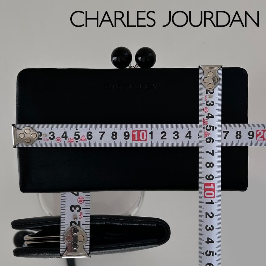 CHARLES JOURDAN がま口 本革長財布（黒）未使用