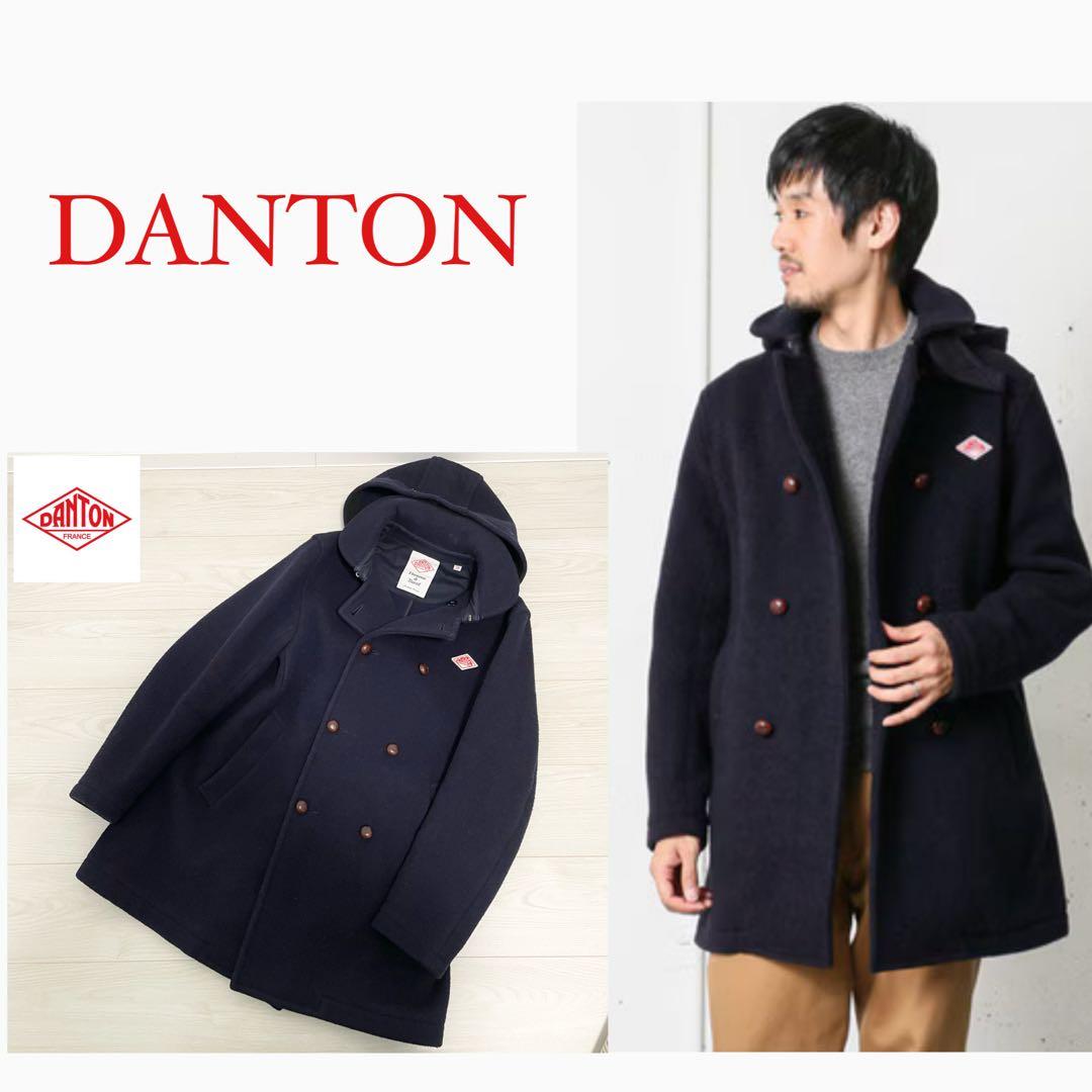 人気✨DANTON ウールモッサ コート　フーディー　38 別注品　くるみ釦